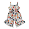 Sleeveless floral summer kids girls jumpsuit